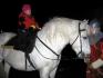 Na letošní lampiónový průvod přijel i svatý Martin na bílém koni. Na konci průvodu rozdal dětem koláčky. (11. 11. 2007)